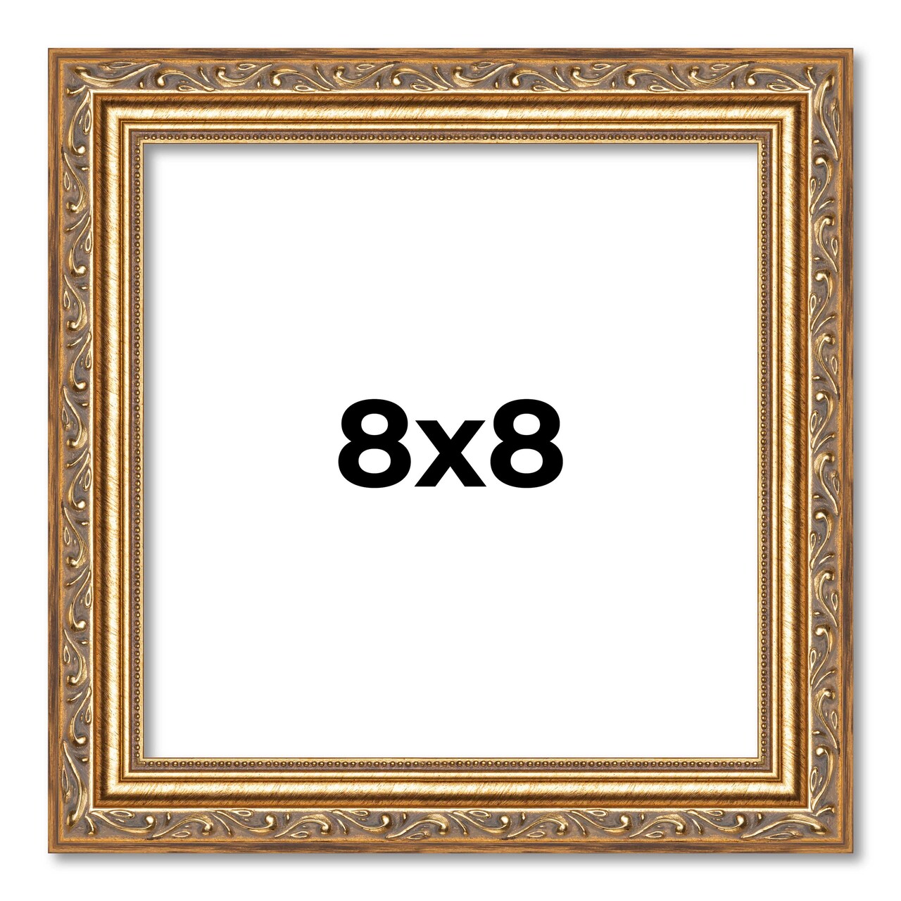 8x8 Museum-Quality Picture Frame with UV-Resistant Acrylic & Acid-Free Backing, Available in 4 Finishes - Gold, Silver, Bronze, and Black